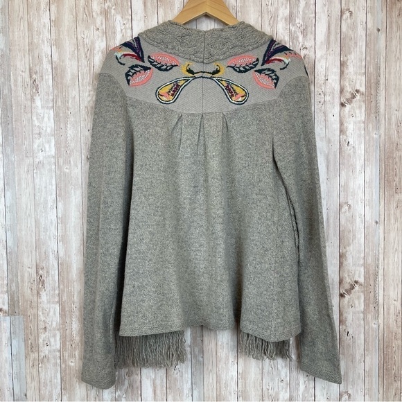 Anthropologie Sleeping On Snow Paisley Open Folklore Cardigan Size Medium Women - Picture 8 of 11